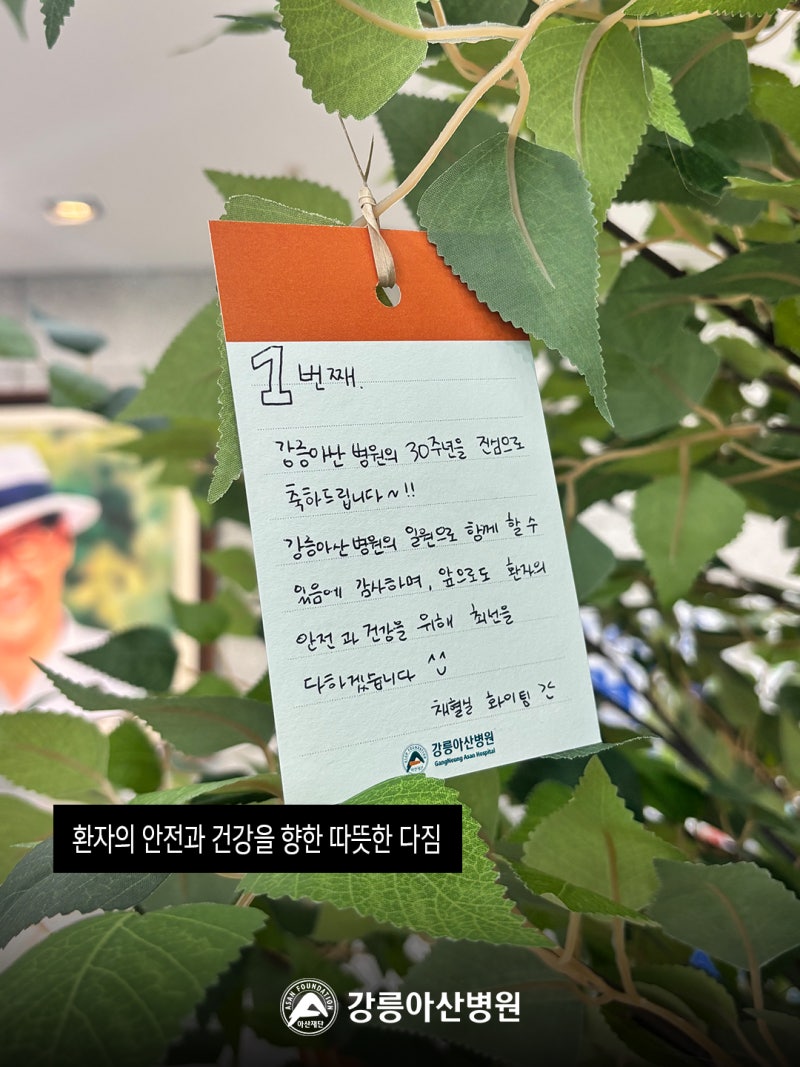 강릉아산병원 개원 30주년 메시지나무를 함께 채워주세요. 사진 3